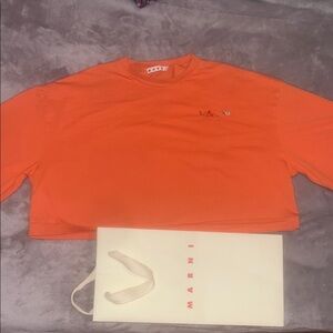 Marni Orange Cropped Sweatshirt